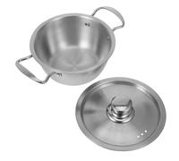 TOPPERFUN Ramen Pot Instant Noodles Ramen Noodles Small Sauce Nonstick Functional Large with Cooking Double Hob Pots Korean Stew Pot Instant Ramen Cooker Korean Pan Silver Stainless Steel