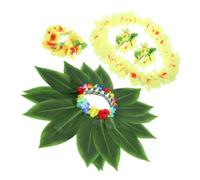 TOPPERFUN Realistic Hawaiian Leaf Skirt Costume with Colorful Flower Garland for Luau Party Soft Comfortable Dance Outfit for Women for Hawaiian Themed Events and Decorations