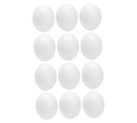 TOPPERFUN Realistic Plastic Simulated Bird Eggs Egg Props Multi-function Wear-resistant 12pcs White for Birds and Pigeons Easter Decoration