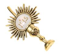 TOPPERFUN Religious Brooch Pin Zinc Alloy Goldplated Cross with Unique Design Resist Fading Holy Communion Pin for Daily Wear and Ceremonies Clothing Accessories