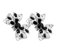 TOPPERFUN Removable Bow Shoe Clips for Women Rhinestone Decorative Shoe Charms for High Heels Wedding Bride 1 Pair Small Metal Clips