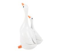 TOPPERFUN Resin Duck Sculpture Desktop Ornament Small Adornment for Home Office Decor Creative Textured Resin Craft Statue Charming Gift for Housewarming and Living Decoration