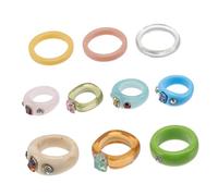 TOPPERFUN Resin Rings Unisex Geometric Finger Rings Chic Transparent Acrylic Jewelry for Women and Men Fashionable Stackable Deco for Daily Wear and Special Occasions