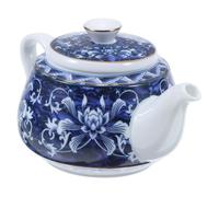 TOPPERFUN Retro Chinese Style Ceramic Tea Pot Small Blue and White Porcelain Teapot Handcrafted Vintage Tea Kettle for Household