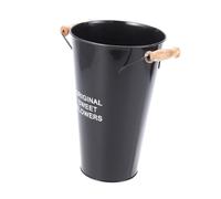 TOPPERFUN Retro Tinplate Dried Flower Bucket for Floral Arranging Height Black Vintage Vase for Home Garden Office Decoration Display Container