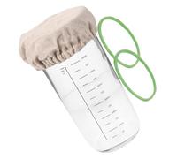 TOPPERFUN Reusable Glass Sourdough Starter Jar with Lid Wide Mouth Sealed Storage Container with Measurement Scale for Fermenting and Baking Airtight Holder for Fresh Natural Yeast