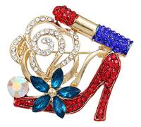 TOPPERFUN Rhinestone Bling High Heel Brooch Pin Sparkling Decorative Jewelry for Women Suits Dresses Scarves Birthday Accessory