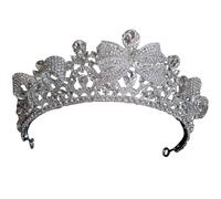 TOPPERFUN Rhinestone Crown Tiara Headband Silver Zinc Alloy Princess Headpiece for Brides and Bridesmaids, Wedding and Bachelorette Gifts