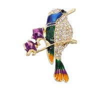 TOPPERFUN Rhinestone Enamel Magpie Brooch Pin for Women Vintage Crystal Bird Lapel Jewelry Zinc Alloy Coat Decoration Accessory Elegant Sparkling Animal Pin for Parties and Weddings