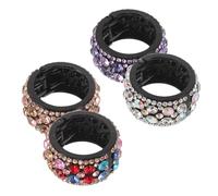 TOPPERFUN Rhinestone Hair Claw Clips Ponytail Holder 4pcs for Women Lightweight Acrylic with Rounded Shape, Elegant Sparkling Design Prevents Hair Pulling, for Work and Dates