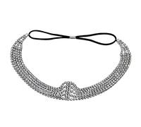 TOPPERFUN Rhinestones Head Chain for Women Silver Elastic Headband Hair Accessory Lightweight Design for Parties Weddings and Events Adds Sparkle and Elegance to Your Look