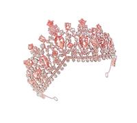 TOPPERFUN Rose Gold Rhinestone Bridal Crown Stunning Wedding Tiara for Bride Hair Accessory for Weddings Parties and Festivals Durable and Comfortable Design