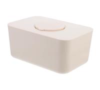 TOPPERFUN Sealable Silicone Wet Wipes Box Tissue Case Holder with Lid Beige for Home and Car Baby Wipe Storage Desktop Tissue Decor Paper Towel Container
