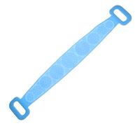 TOPPERFUN Silicone Bath Towel and Back Scrubber Blue Long Strip Body Brush for Shower Exfoliating Massage Suitable for Sensitive Skin