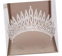 TOPPERFUN Silver Bridal Crown Tiara for Women Wedding Hair Accessory Elegant Diamond Studded Headwear Lightweight Durable Baroque Style Headdress for Bride and Engagement Party