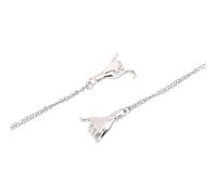 TOPPERFUN Silver Couple Necklaces 2Pcs Small Hand Pendant Clavicle Chains Romantic Lovers Jewelry Gift for Girlfriend or Friends Valentine'S Day