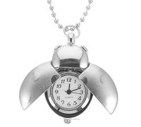 TOPPERFUN Silver Zinc Alloy Beetle Shaped Vintage Pocket Watch with Quartz Movement, Creative Retro Hanging Design, Practical Decoration for Yourself Or Friends