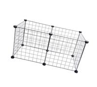 TOPPERFUN Small Black Iron Mesh Pet Fence 6pcs Set 35X35Cm DIY Dog Isolation Enclosure Indoor Safety Barrier for Dogs Cats Rabbits