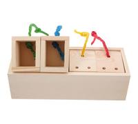 TOPPERFUN Small Pets Wooden Foraging Food Feeder, 8.25x3.14x2.55 Solid Wood Treat Puzzle Box for Boredom Relief & Mental Health, Compatible with Hamsters, Gerbils & Mice