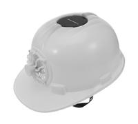 TOPPERFUN Solar Helmet Construction Hard Hat Solar Panel Suspension Hard Hat with Fan Working Safety Helmet for Transportation and Mining Home Improvement White