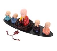 TOPPERFUN Solar-powered Shaking Head Little Monk Bobblehead Car Dashboard Ornament Cute Small Buddhist Statue for Car Home Decor Lightweight Chinese Style Monk Figurine for Calm Atmosphere