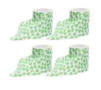 TOPPERFUN St Patrick’s Day 4 Rolls Toilet Paper with Green Four-Leaf Clover Print, Large Household Toilet Tissue for Bathroom and Travel, Soft Printed Paper Hotel Tissue with Leaf Pattern