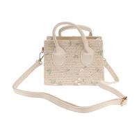 TOPPERFUN Straw Beach Bag Bohemian Summer Bag Vintage Pu Woven Portable Damage Resistant Shoulder Pouch for Outdoor Shopping Large Capacity