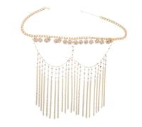 TOPPERFUN Tassel Head Chain Jewelry: Rhinestone Headpiece for Women - Tassel Face Cover - Bridal Forehead Chain for Wedding Party and Prom Accessories
