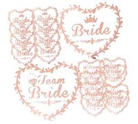 TOPPERFUN Team Bride Temporary Stickers for Wedding Party 2pcs Rose Gold Heart Design Bridesmaid and Bride Body for Bridal Shower Favors