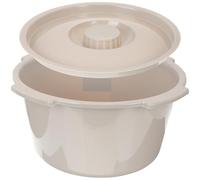 TOPPERFUN Thickened Elderly Commode Chair with Lid, Portable Plastic Chamber Pot Toilet Seat for Pregnant Women, Grey Bedside Potty Bucket for Night Urine and Bathroom Safety