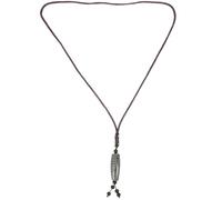 TOPPERFUN Tibetan Nine-Eye Agate Pendant Necklace for Women, Ethnic Style Buddhist Bead Chain Jewelry, Green Tibetan Buddhist Decor Necklace for Daily Wear