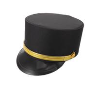 TOPPERFUN Train Engineer Cap Black Vintage Railroad Conductor Hat Comfortable Structure for Adult Train Driver Cosplay and Dress