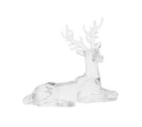 TOPPERFUN Transparent Elk Statue, 4.17x3.62x2.00in Acrylic Reindeer Ornaments, Lifelike Lying Deer Decorations for Holiday Home Decoration