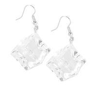TOPPERFUN Transparent Ice Cube Earrings for Women Summer Dangle Resin Jewelry Lightweight Cute Accessories for Parties and Daily Wear