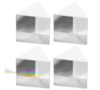 TOPPERFUN Triangular Physics Glass Prisms with Precise Optical Performance 4 Pcs and High Clarity Crystal for Teaching and Laboratory Experiments for Photographers and Researchers