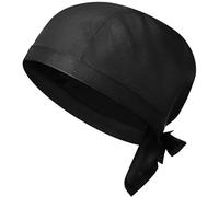 TOPPERFUN Unisex Chef Hat Cooking Hat Classic Style Cotton Cloth Breathable Moisture Absorption for Chefs Kitchen Work Black