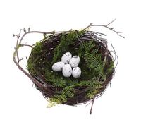 TOPPERFUN Vine Bird Rattan Nest with Simulation Eggs Bird Nest Decoration for Garden Patio Balcony Home and Party Floral Ornament