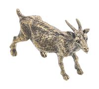 TOPPERFUN Vintage Brass Sheep Desktop Collectible and Decorative Ornament Miniature Statue, Small Figurine for Chinese Zodiac Animal Sculpture Home Decor and Office Tea Pet