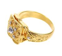 TOPPERFUN Vintage Carved Flip-top Ring with Hidden Locket Tarnish-resistant Material Bold Design for Women Wedding and All Occasions Stylish Secret Storage Accessory