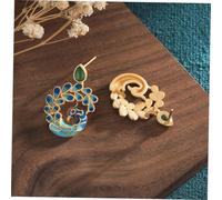 TOPPERFUN Vintage Enamel Agate Peacock Earrings Chinese Style Ear Jewelry for Women Unique Hand-painted Retro Design for Daily Wear and Hanfu Matching Gift for Friends and Family
