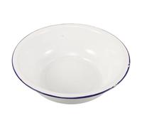 TOPPERFUN Vintage Enamel Foot Soaking Basin and Nesting Mixing Bowls 32cm Retro White Ceramic Wash Basin for Bathroom Kitchen Use