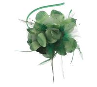 TOPPERFUN Vintage Feathered Fascinator Headband for Bride Lightweight Green Plume Hair Accessory for Weddings Festivals Dance Parties and Formal Events