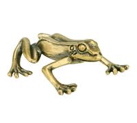 TOPPERFUN Vintage Frogs Statue Brass Toad Figurine Decor 1.26x1.49x0.51in Brass Material Not Easy to Knock over Good Stability Retro Style Indoor Desktop Decor
