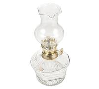 TOPPERFUN Vintage Glass Kerosene Lamp with Clear Shade Portable Oil Butter Lamp Night Light for Camping Indoor Outdoor Tabletop Decorative Lighting Easy to Use with Kerosene and Ghee Fuel
