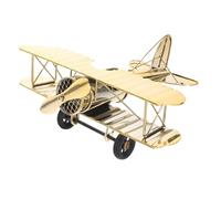 TOPPERFUN Vintage Iron Aircraft Model Large Gold-plated Metal Airplane Ornament Decorative Retro Plane Model for Home Office Desk for Collectors and