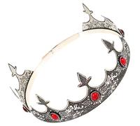 TOPPERFUN Vintage King Crown for Men Red Rhinestones, Party and Cosplay Crown Headpiece, Retro Palace Style Tiara for Prince and Adult Male Costume