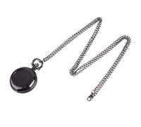 TOPPERFUN Vintage Pocket Watch Necklace for Men and Women, Retro Style with Black Alloy Case, Keep Accurate Time, Suitable for Daily Life and Shopping