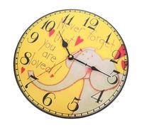 TOPPERFUN Vintage Wooden Hanging Wall Clock Elephant Design Nostalgia Style Retro Sun Movement Home Decor Living Room Bedroom Ornament