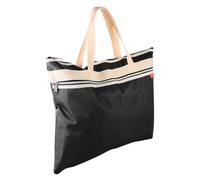 TOPPERFUN Waterproof Canvas File Bag with Zipper Pocket and Straps A3 Size Multi Purpose Reusable Storage Folder in Black for Art Supplies, Documents, and Stationery