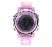 TOPPERFUN Waterproof Electronic Flower Pattern Boys and Girls Watch with LED Display Digital Cartoon Wristwatch for Girls - Purple Cherry Blossom Design Suitable for Daily Wear and Outdoor